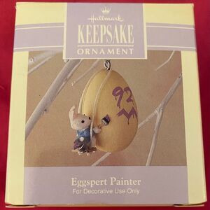 Easter Hallmark Keepsake Ornament 1992 Eggspert Painter Bunny Painting Egg